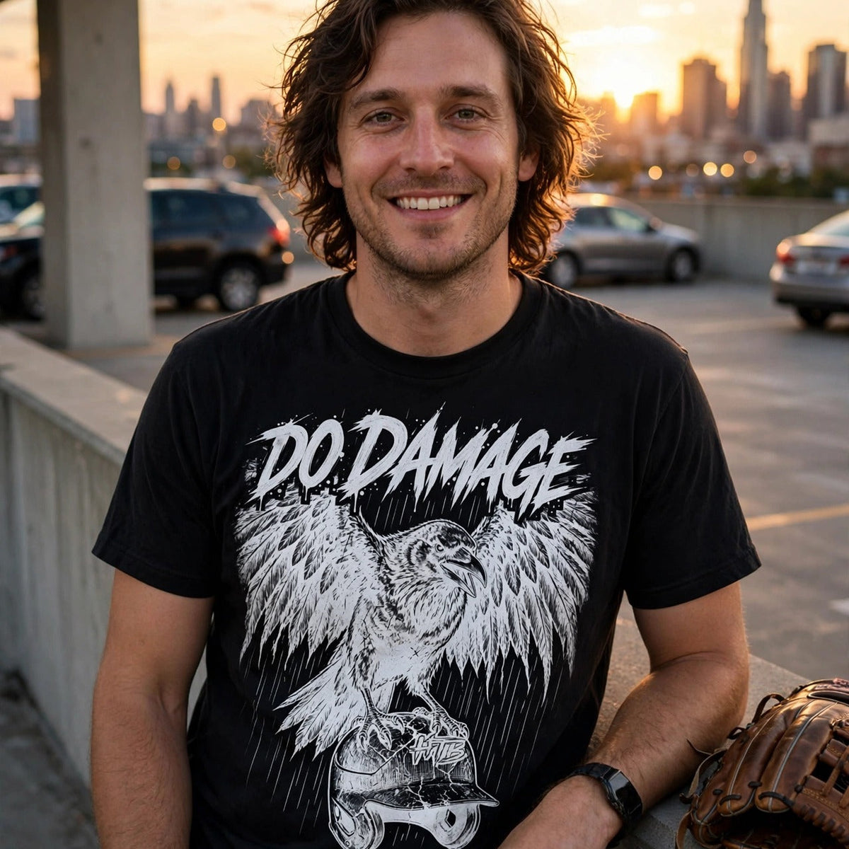 HTB Do Damage Crow Tee