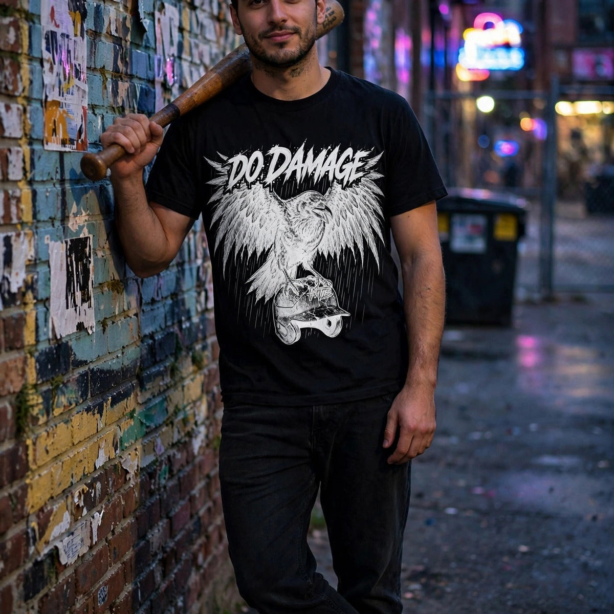 HTB Do Damage Crow Tee