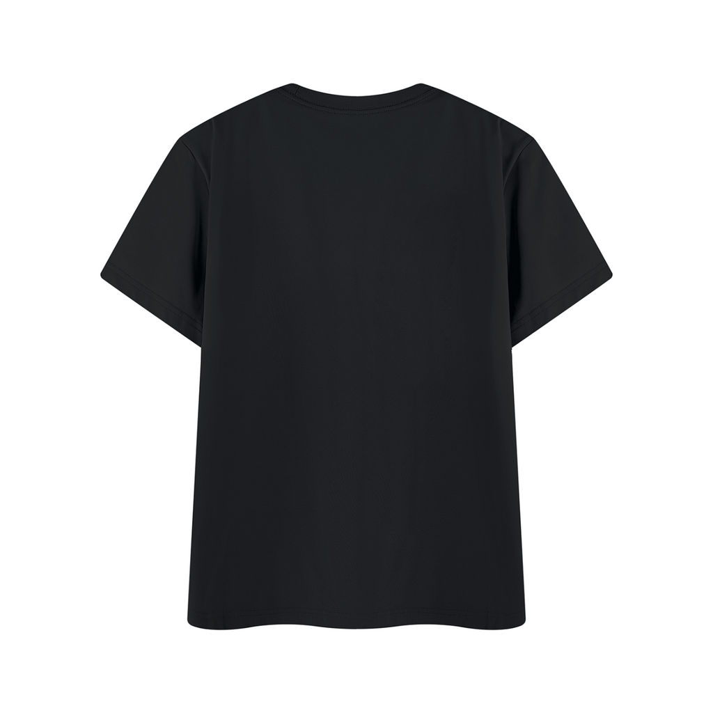 HTB Do Damage Crow Tee in Black - back, plain with no print
