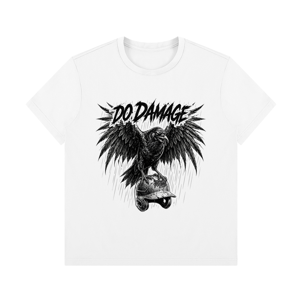 HTB Do Damage Crow Tee - White