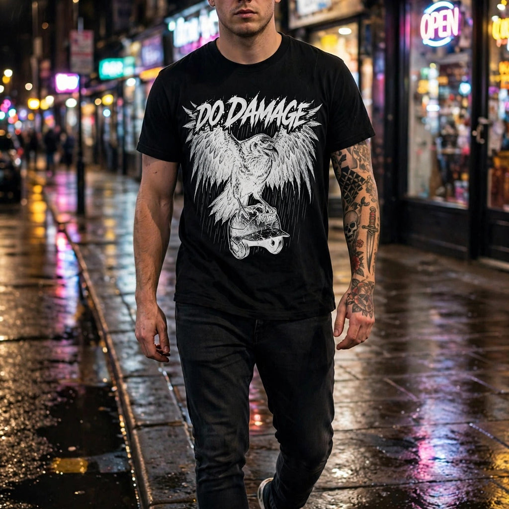 HTB Do Damage Crow Tee